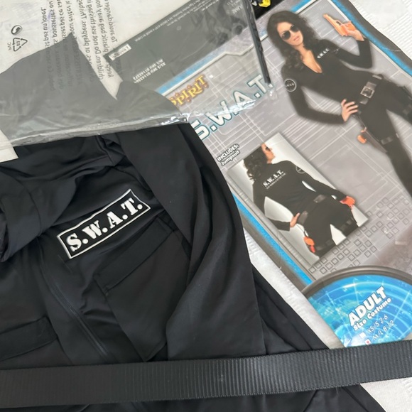 Halloween S.W.A.T. Costume Black Jumpsuit and Belt. Like New! - Picture 14 of 16